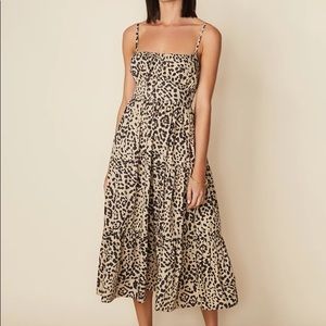 Animal print midi dress